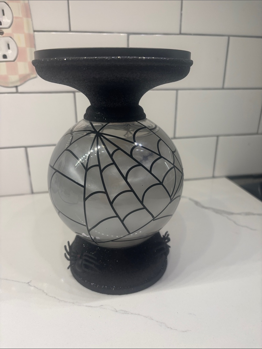 Bath & Body Works 2020 Halloween Bat Water Globe Candle Pedestal Holder - Picture 11 of 11